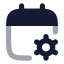 Calendarsetting icon with bulk rounded style
