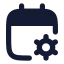 Calendarsetting icon with solid rounded style