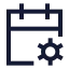 Calendarsetting icon with stroke sharp style