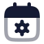 Calendarsetting icon with bulk rounded style