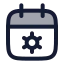 Calendarsetting icon with duotone rounded style