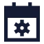 Calendarsetting icon with solid sharp style