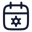 Calendarsetting icon with stroke rounded style