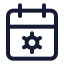Calendarsetting icon with stroke standard style
