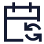 Calendarsync icon with stroke sharp style
