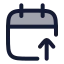 Calendarupload icon with duotone rounded style