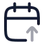 Calendarupload icon with twotone rounded style