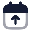 Calendarupload icon with bulk rounded style