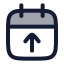 Calendarupload icon with duotone rounded style