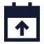 Calendarupload icon with solid sharp style