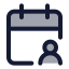 Calendaruser icon with duotone standard style