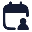 Calendaruser icon with solid rounded style