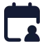 Calendaruser icon with solid standard style
