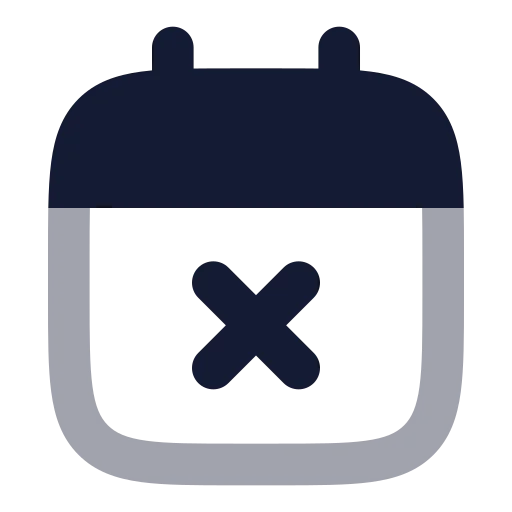 Calendar X Icon in Bulk Rounded style