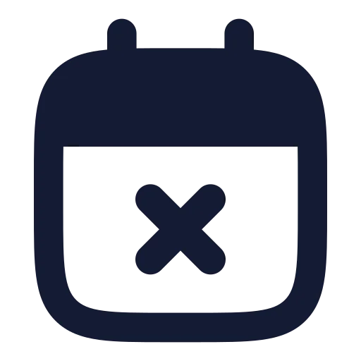Calendar X Icon in Solid Rounded style