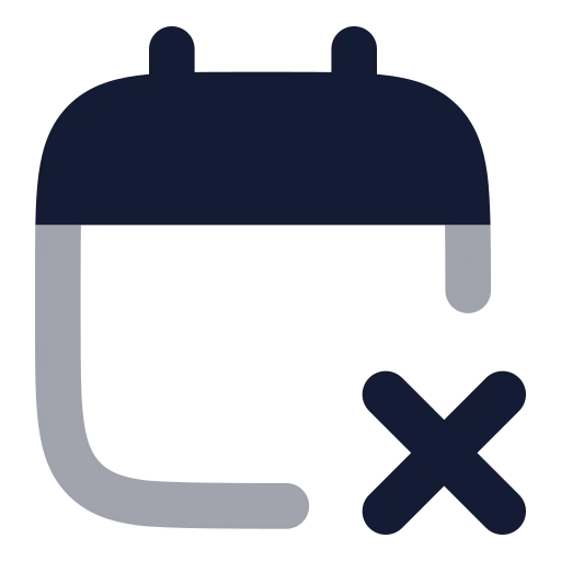 Calendar X 2 Icon in Bulk Rounded style