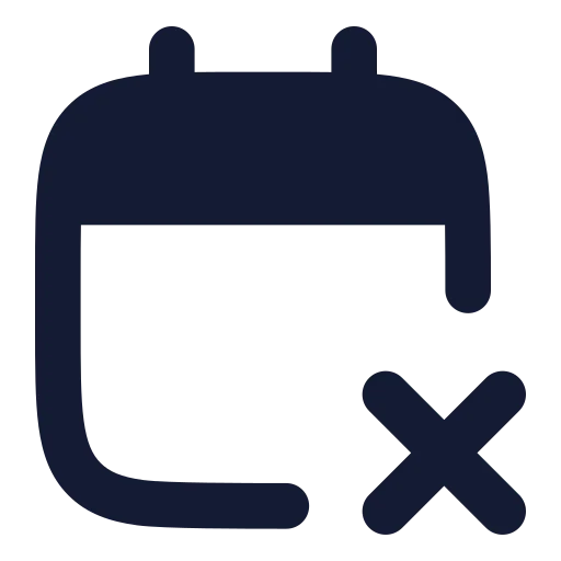Calendar X 2 Icon in Solid Rounded style