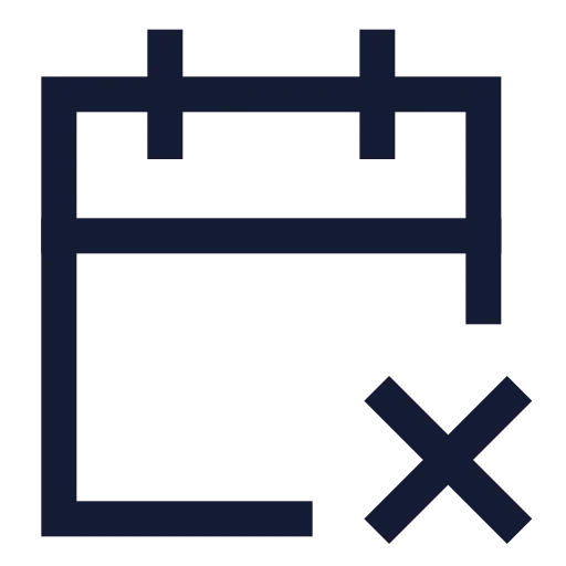 Calendar X 2 Icon in Stroke Sharp style