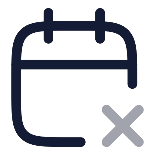 Calendar X 2 Icon in Twotone Rounded style