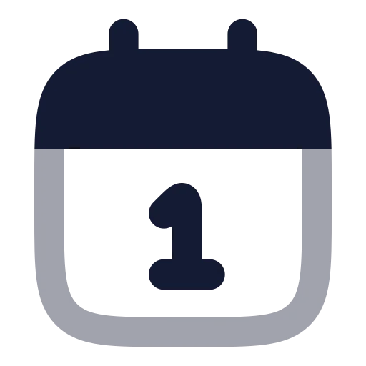 Calendar 1 Icon in Bulk Rounded style
