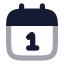 Calendar 1 icon with bulk rounded style