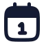 Calendar 1 icon with solid rounded style