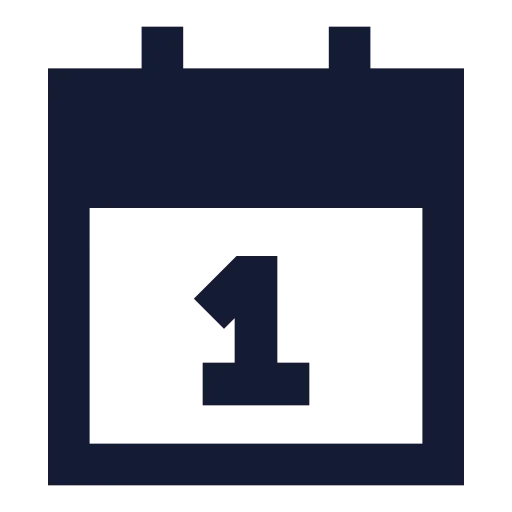 Calendar 1 Icon in Solid Sharp style