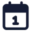 Calendar 1 icon with solid standard style