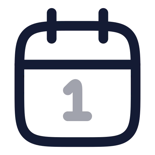 Calendar 1 Icon in Twotone Rounded style