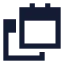 Calendars icon with solid sharp style
