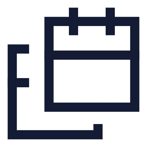 Calendars Icon in Stroke Sharp style