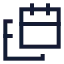Calendars icon with stroke sharp style