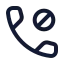 Callblocked icon with stroke rounded style