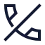 Calldisabled icon with stroke sharp style