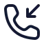 Callincoming icon with stroke rounded style