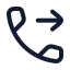 Calloutgoing icon with stroke rounded style