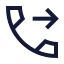 Calloutgoing icon with stroke sharp style