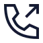 Calloutgoing icon with stroke sharp style