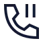 Callpaused icon with stroke sharp style