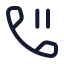 Callpaused icon with stroke rounded style