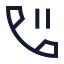 Callpaused icon with stroke sharp style