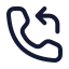 Callreceived icon with stroke rounded style