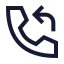 Callreceived icon with stroke sharp style