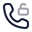 Callunlocked icon with twotone rounded style