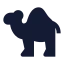 Camel icon with solid sharp style