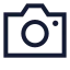 Camera icon with stroke sharp style
