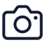 Camera icon with stroke standard style