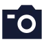 Camera icon with solid sharp style