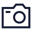 Camera icon with stroke sharp style