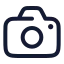 Camera icon with stroke rounded style